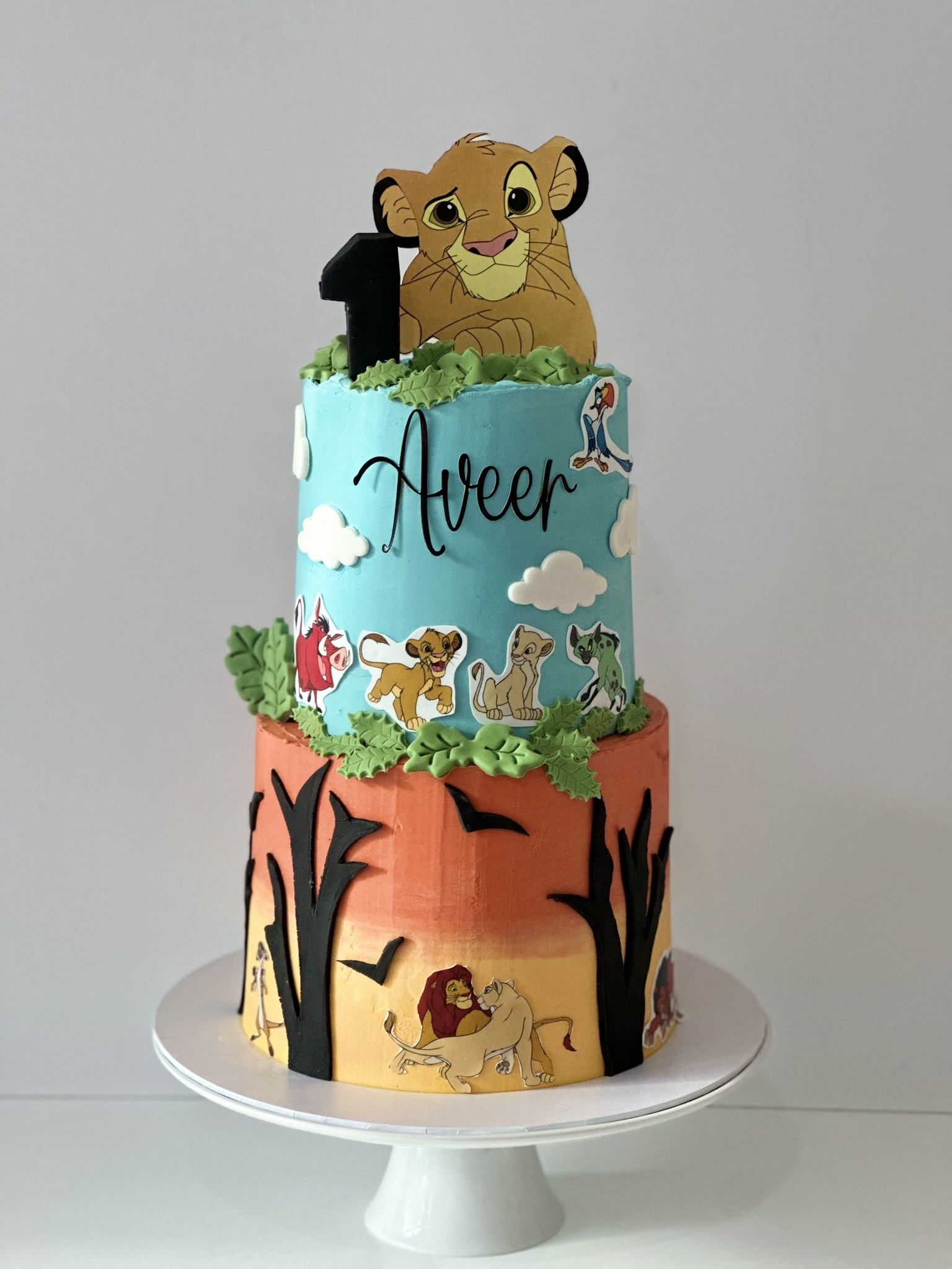 Aveer 1st birthday Lion King cake