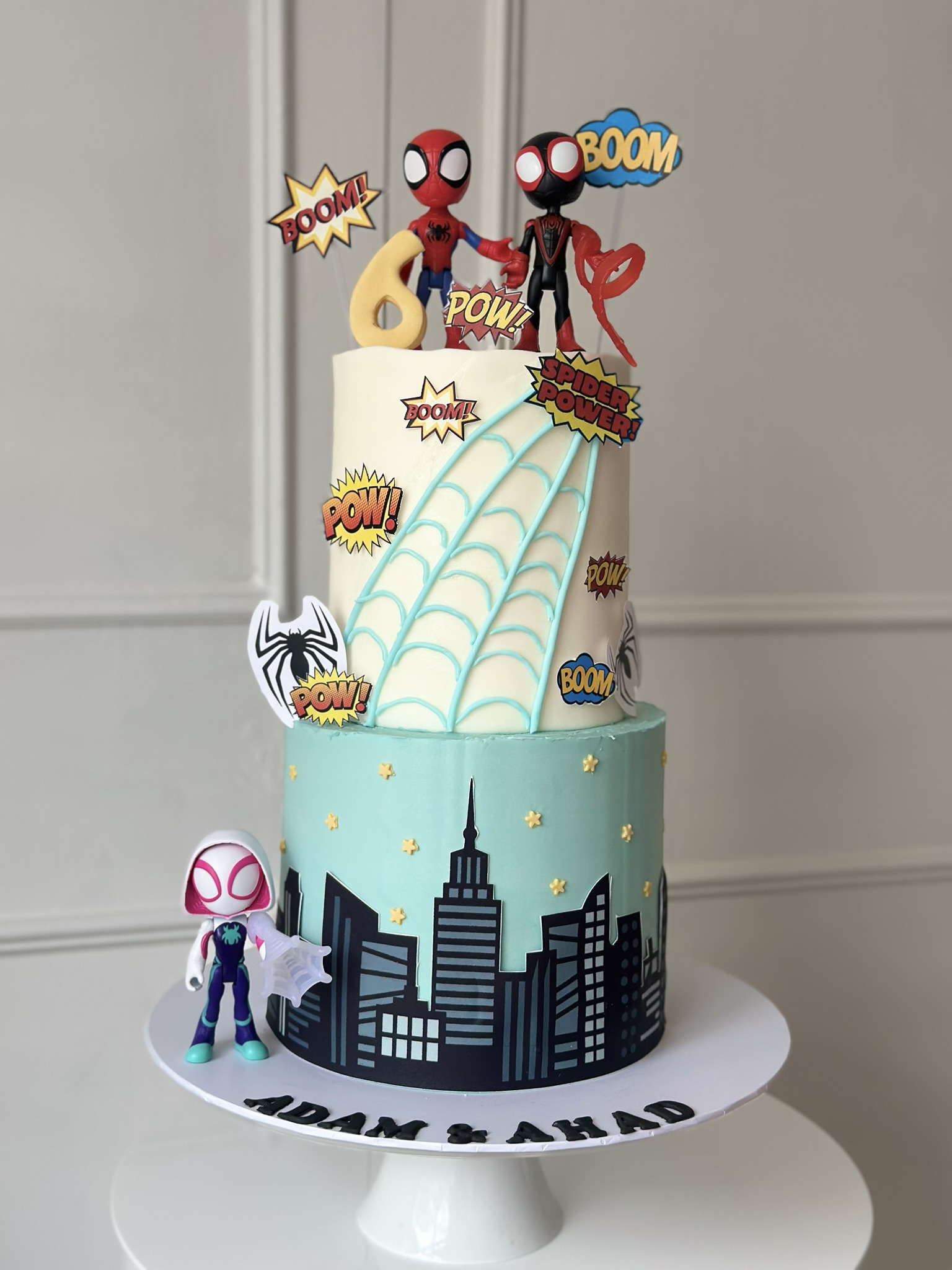 Adam and Ahad 6th birthday Spiderman cake