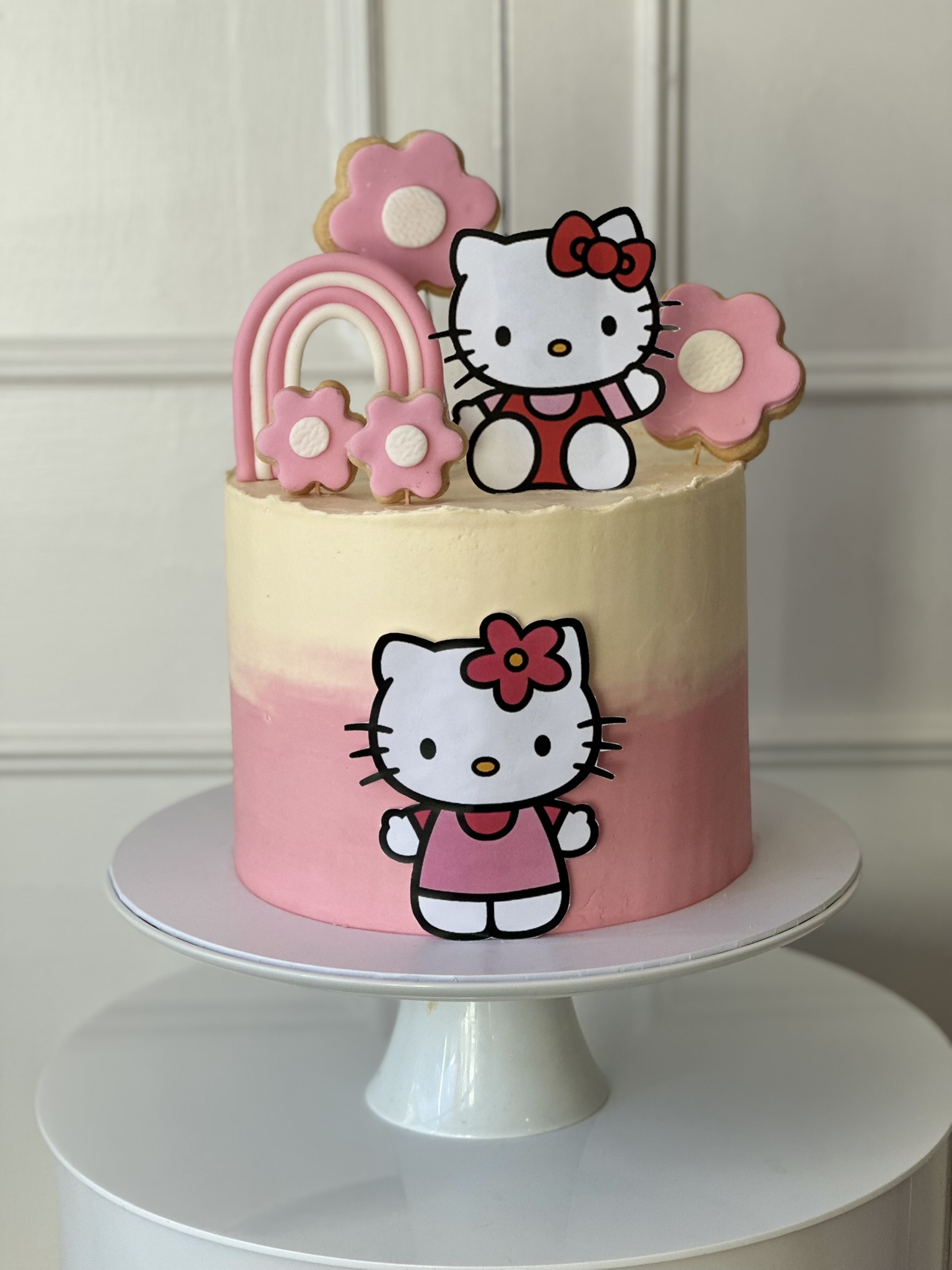 Hello Kitty pink birthday cake