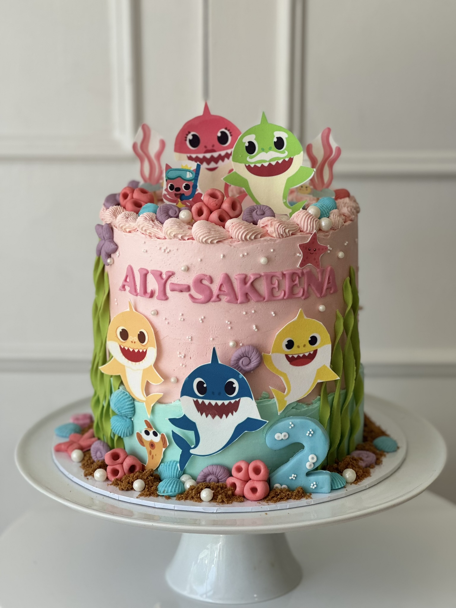 Baby Shark birthday cake for Aly-Sakeena