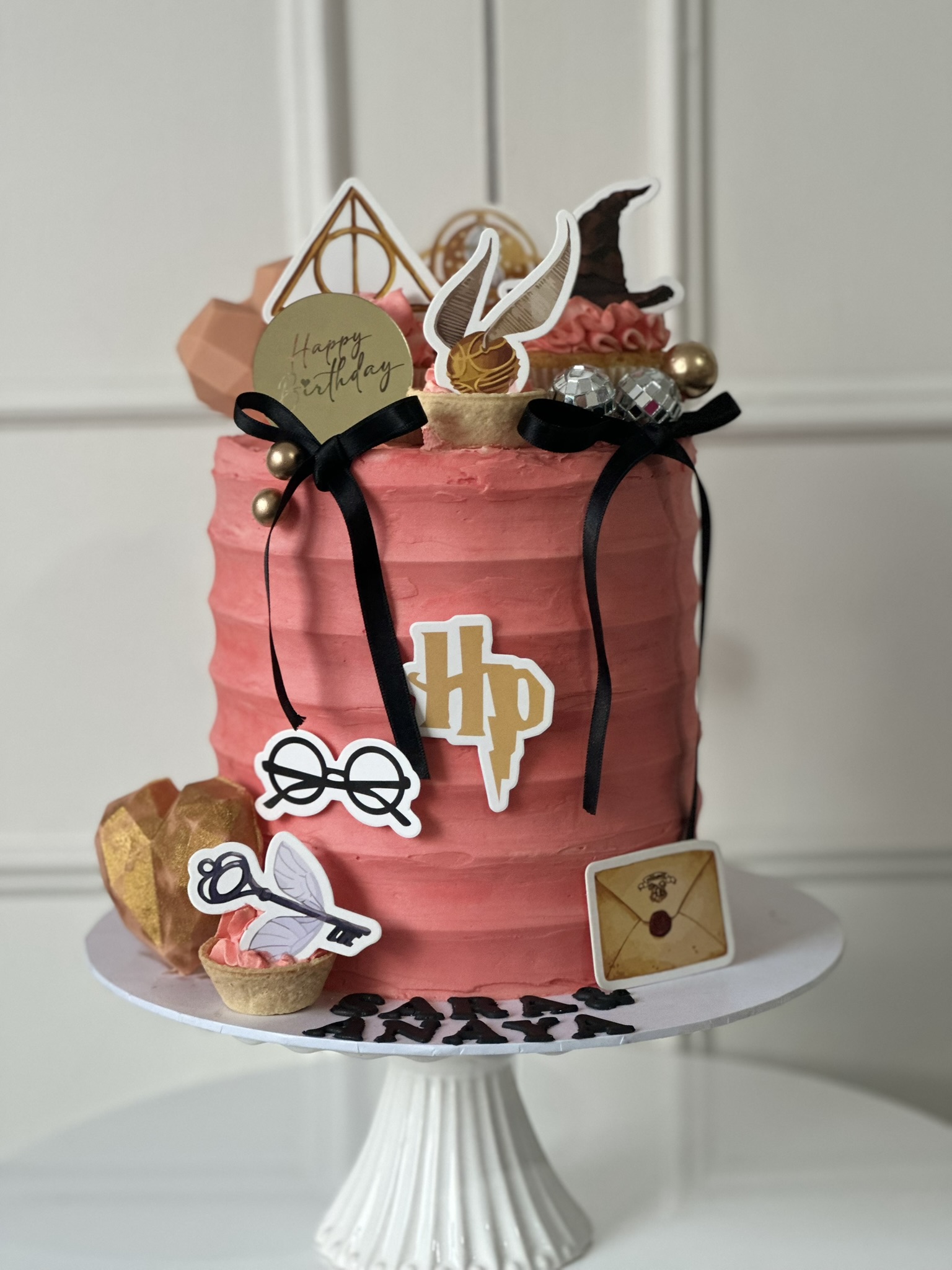 Pink Harry Potter birthday cake